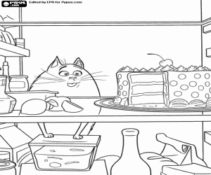 Coloriage Chloé avec le frigo ouvert