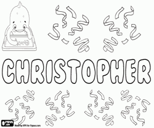 Coloriage Christopher, nom anglais