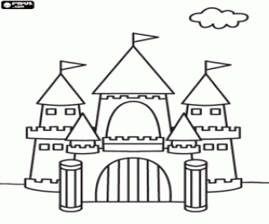 Coloriage Château de créneaux et de tours