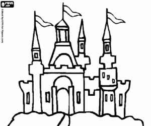 Coloriage Château sur un monticule