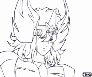 Coloriage Cignus Hyoga, Saint Seiya