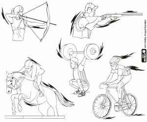 Coloriage Cinq sports olympiques