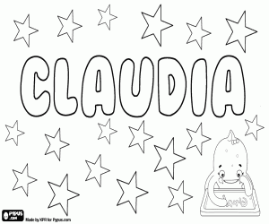 Coloriage Claudia, nom dans plusieurs langues