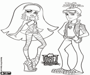Coloriage Cleo et Deuce de Monster High