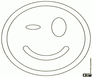 Coloriage Le clin de œil d’un Smiley souriant
