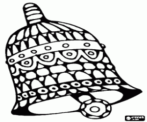 Coloriage Cloche de Noël avec géométrie