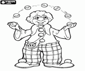 Coloriage Clown et balles de jonglage