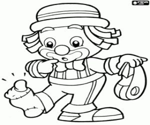 Coloriage Le clown Patatá et la chaussette