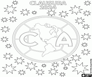 Coloriage Club América, championne du Clausura 2024