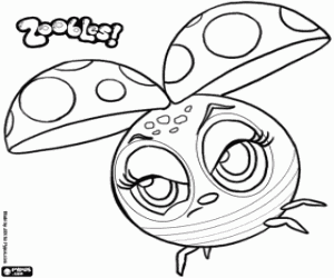 Coloriage Coccinelle, zooble de Petal Point