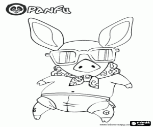 Coloriage Cochon avec lunettes de soleil, animal Panfu