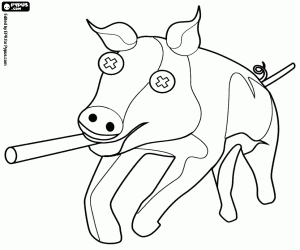 Coloriage Cochon de lait, viande très tendre