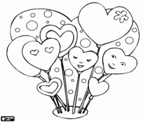Coloriage Coeurs pour la Saint Valentin