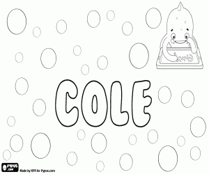 Coloriage Cole, nom pour garçon en anglais