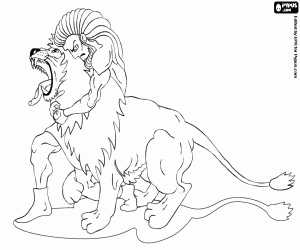 Coloriage Combat de Samson contre le lion