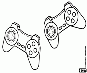 Coloriage Commandes de jeu vidéo