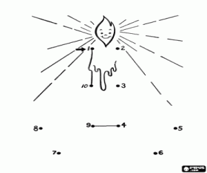 Coloriage Compléter une bougie allumée