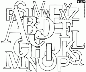 Coloriage Composition avec les lettres de l’alphabet