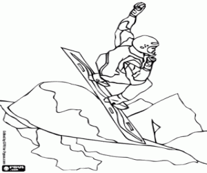 Coloriage Compétition de snowboard