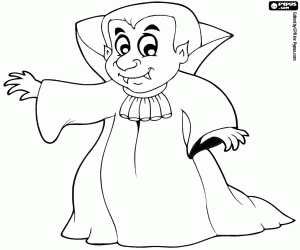 Coloriage Comte Dracula à l’Halloween