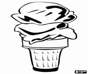 Coloriage Cône de crème glacée mou