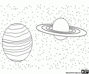 Coloriage Conjonction de Jupiter et Saturne