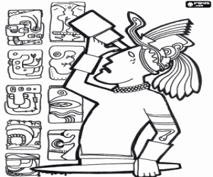 Coloriage Les connaissances astronomiques des mayas