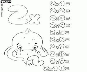 Coloriage Connaître la table de multiplication par 2