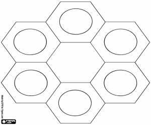 Coloriage Couleurs complémentaires avec hexagones
