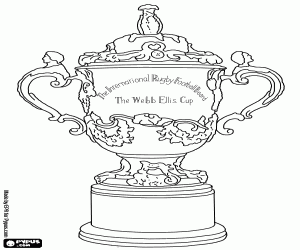 Coloriage Coupe Webb Ellis, un trophée de rugby à XV