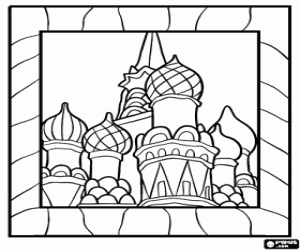 Coloriage Les coupoles de Saint-Basile à Moscou
