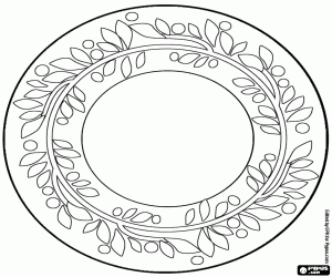 Coloriage Couronne de Noël au design végétal