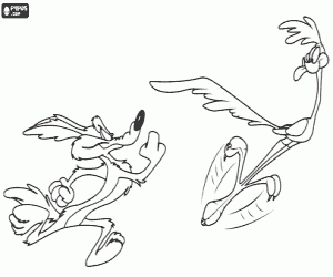 Coloriage Le Coyote et Bip Bip