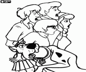 Coloriage La crainte de Scooby-Doo et ses amis