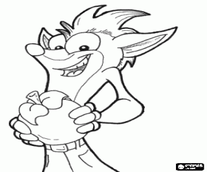 Coloriage Crash Bandicoot, jeu vidéo
