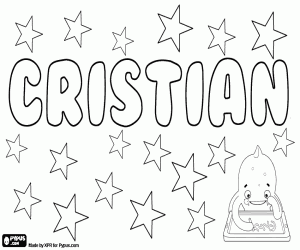 Coloriage Cristian, nom d'origine latine