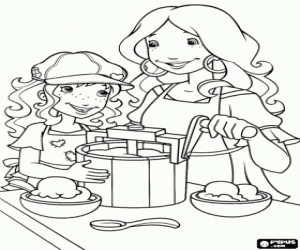 Coloriage Crème glacée maison avec Holly Hobbie