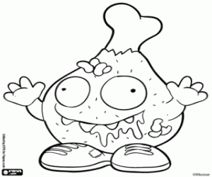 Coloriage Cuisse de poulet, Trash Pack