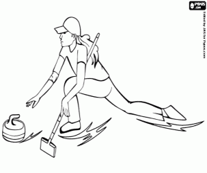 Coloriage Curling, un sport olympique