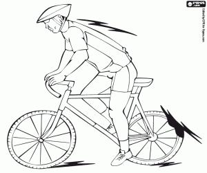 Coloriage Cyclisme, deuxième partie d'un triathlon
