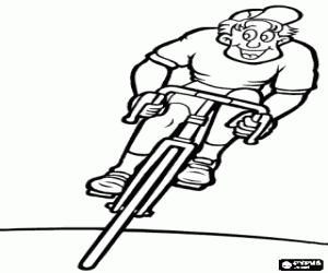 Coloriage Cycliste dans une course sur route