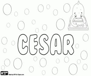 Coloriage César, nom pour garçon