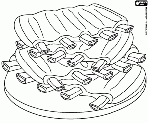 Coloriage Côtes levées de porc pour le barbecue