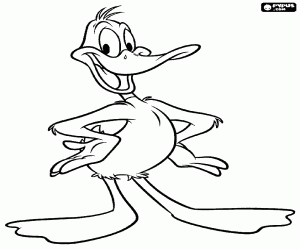 Coloriage Daffy Duck, un canard grincheux