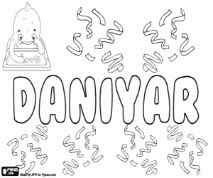 Coloriage Daniyar, prénom masculin