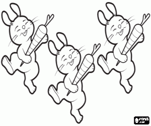 Coloriage La danse des petits lapins