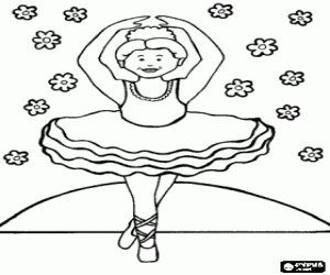 Coloriage Danseuse avec un tutu classique