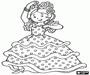 Coloriage La danseuse de flamenco