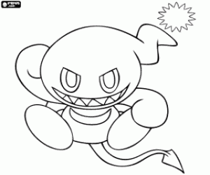 Coloriage Dark Chao, mascotte maléfique de Sonic