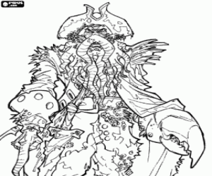 Coloriage Davy Jones, Pirates des Caraïbes